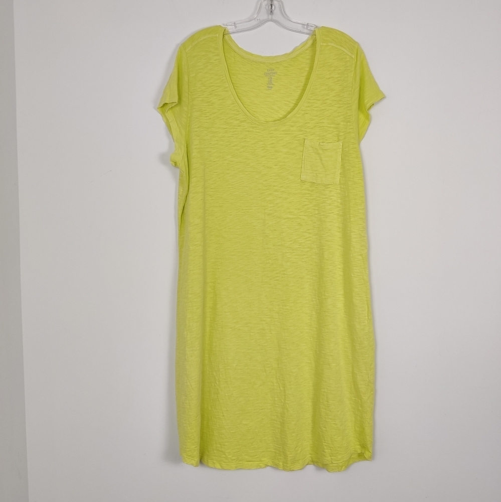 Gap Easy Comfort Relaxed Fit T-Shirt Dress in Neon Yellow - Size XXL Summer